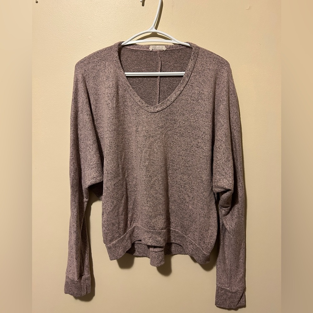 Olivia Rae pink and gray light batwing sweater